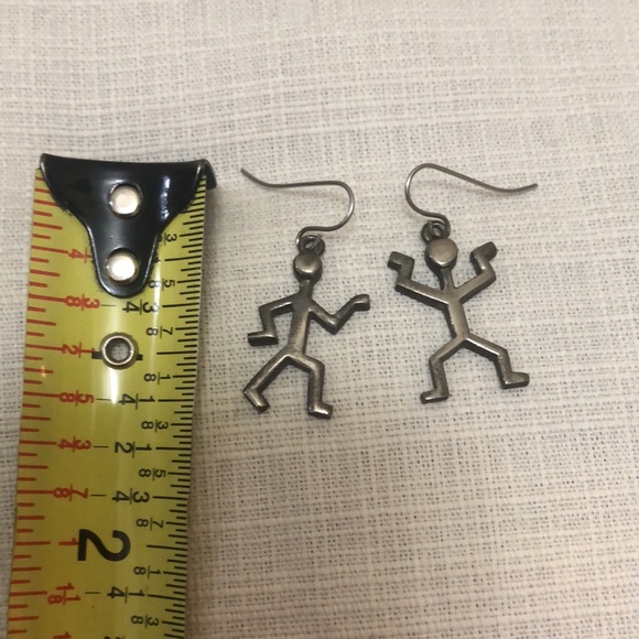 Vintage Silver Stick Figure Earrings - Picture 5 of 5